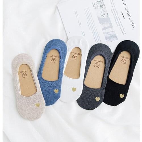Heart Invisible Short Woman Sweat summer comfortable cotton girl womens boat socks ankle low female