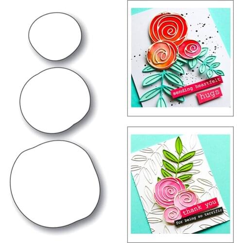 2020 New Plant Rose Flower Contour Silhouettes Layered Metal Cutting Dies For Scrapbooking Greeting Card Paper Making No Stamps