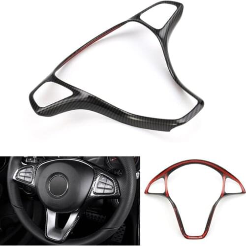 Carbon Fiber Type Steering Wheel Cover For Benz C-Class W205 14-17 / Glc-Class