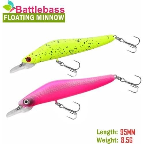 BATTLEBASS 1PC Minnow Fishing Lure 10cm 8.5g pesca hooks fish wobbler tackle crankbait artificial japan hard bait swimbait