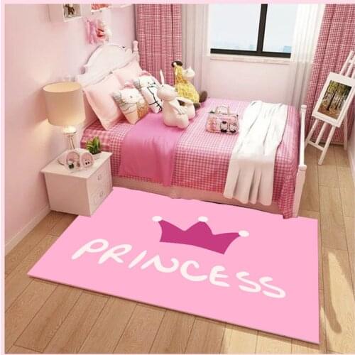 Pink Princess Carpets for Living Room Bedroom Area Rugs Unicorn Kids Room play Climbing soft carpet Baby Home Game Crawling Mat