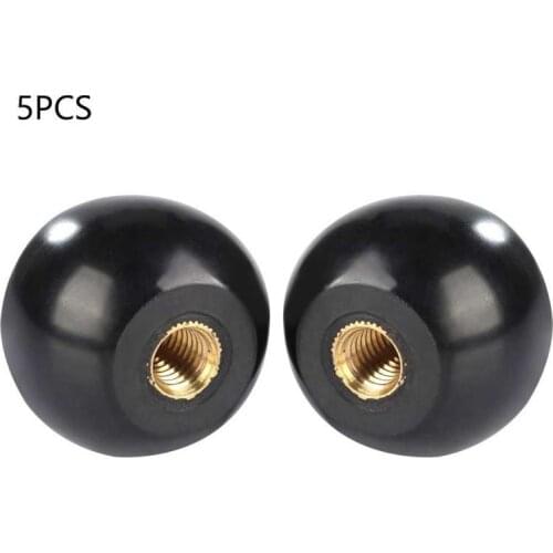 5Pcs Black Bakelite Ball Lever Knob Copper Insert M12*40 Machine Tool Replacement round handle M6 M8 M10 M12 Ball Lever Knob