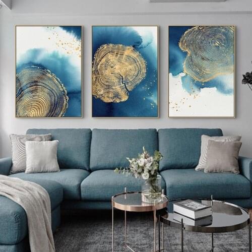 Nordic Abstract Golden rings Wall Art Canvas Poster and Print Canvas for Living Room Morden contracted Home Decor Unframed