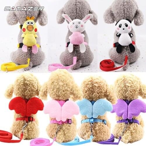 Pet Puppy Dog Harness 3D Wings Adjustable for Small Medium Dogs Outdoor Walking Dog Supplies Nylon Duty Dog Pet Harness Collar