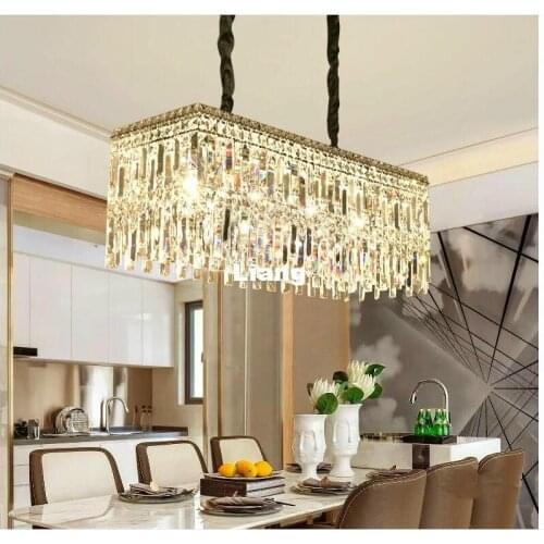 Modern Chrome Crystal Pendant L80cm K9 Clear Crystal Chandelier Light Hotel Hall Living Room Dining Room 110-240V 100% Guarante