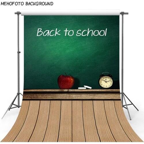 Back to School Background Backdrops for Photography Vintage Brown Wood with Green Blackboard for Students Background Seamless