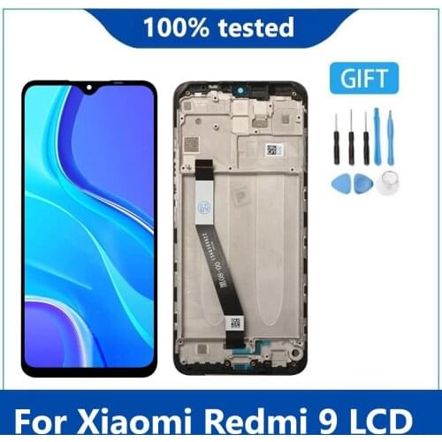 AAA Quality Original 6.53" for Xiaomi Redmi 9 LCD Display Screen Touch Digitizer Assembly LCD Display 10 Point Touch With Frame