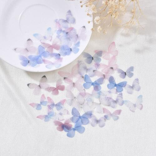 New 40Pcs Mini Butterfly Nail Decor Handmade Acrylic DIY Manicure Wings Craft Accessories Material Nail Arts Jewelry Design