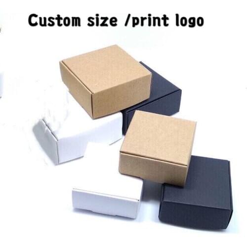 50pcs paper box White Black Kraft box for packaging Brown handmade gift soap paper boxes candy gift box