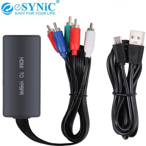 ESYNiC HDMI to YPbPr Converter 1080P HDMI to 5RCA RGB YPbPr HDMI to Component Adaptor For PS3 PS4 Xbox HDTV Monitor Projector