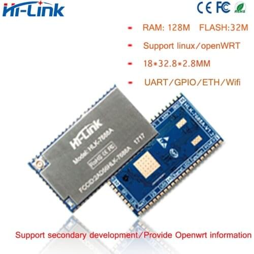 Free Shipping HLK-7688A AURT wireless WIFI Module MT7688AN Chip Supports Ethernet/ Linux/ Openwrt/ Cloud Services Application