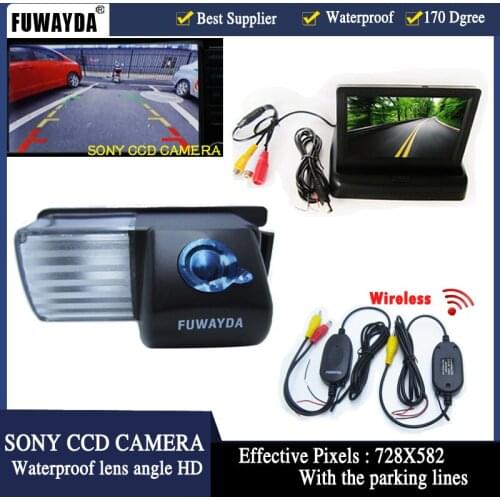 FUWAYDA Wireless Car Rear View Camera for Nissan Livina Pulsar Versa Sentra Fairlady 350Z 370Z Skyline 4.3 Inch foldable Monitor