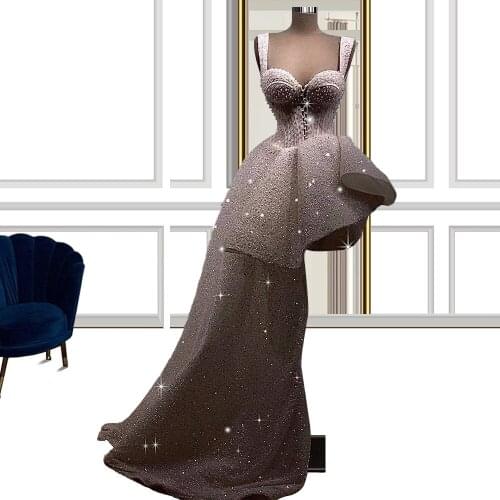 Glitter White High Low Evening Dress вечернее платье 2021 Sweetheart Evening Gowns for Women abiti da cerimonia FOE31216