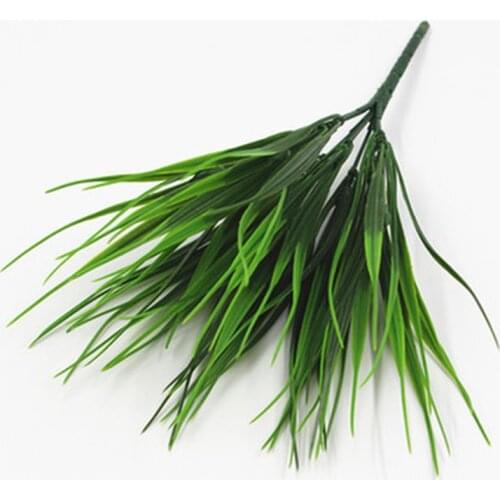 7-fork Green Imitation Plastic Artificial Grass Leaves Plant for Engagement Wedding Home Decoration Clover Plants Table Decors