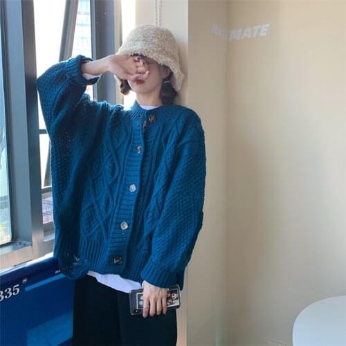 Spring Autumn Half Turtleneck Knitted Sweater Coat Cardigan Women Korean Long Sleeve Loose Knitwear Casual Ladies Tops H1566