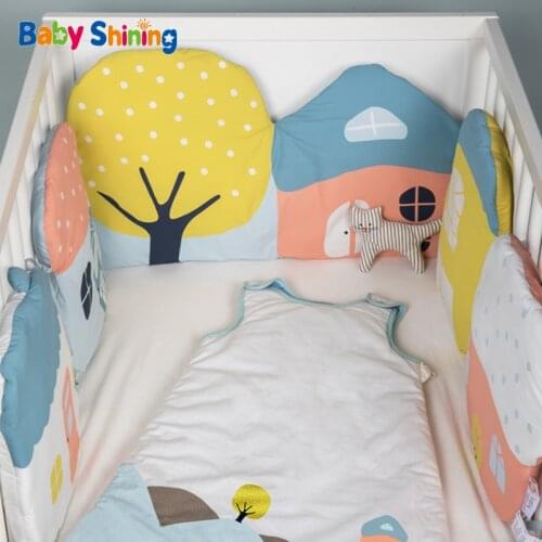 Baby Shining Baby Bumper Cotton Cute 40cm Thicken Soft Lightness Breathable Fashion Safety Anti-collision Splicing Newborn Fence