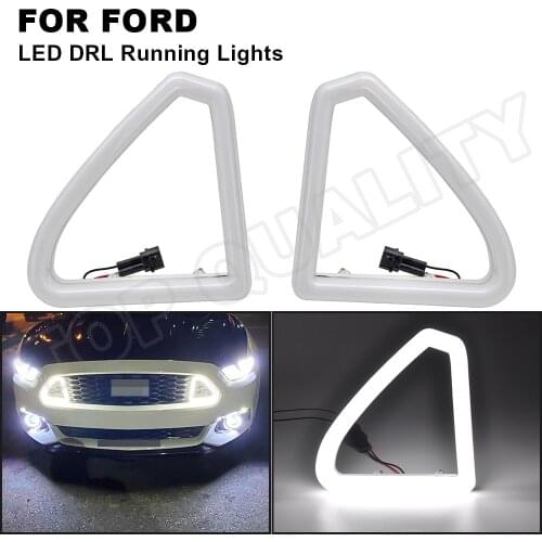 For 2015 2016 2017 Ford Mustang Front Grille Hood Bumper White LED DRL Daytime Running Lights Assembly Replace OEM FR3Z8200AA
