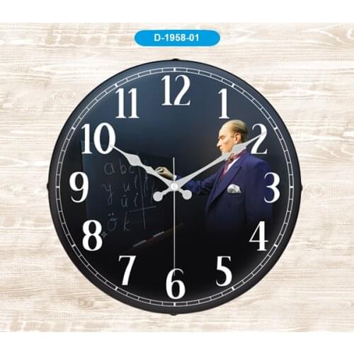 Galaxy D-1958-01 Camber Mica glass wall clock ATATURK Gift,love,family,friendship,celebration,fun, joke, Cute ,Ships from Turkey