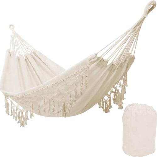 Nordic Style White Hammock Outdoor Indoor Garden Dormitory Bedroom Hanging Chair For Child Adult Swinging Single Safety Hammock