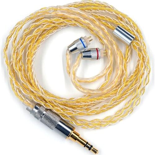 KZ 8 Core Gold Silver Mixed plated Upgrade cable Headphone wire for ZS10 Pro ZSN AS10 AS06 ZST ES4 ZSN Pro BA10 ES4 ZSX C12