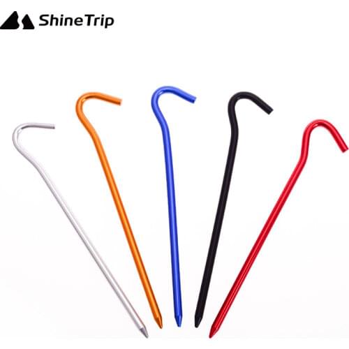 10pcs Tent Pegs Aluminum Alloy Tent Nails Sun Shelter Accessories Outdoor Camping Hiking Traveling Tool Fishing Equipment 18cm