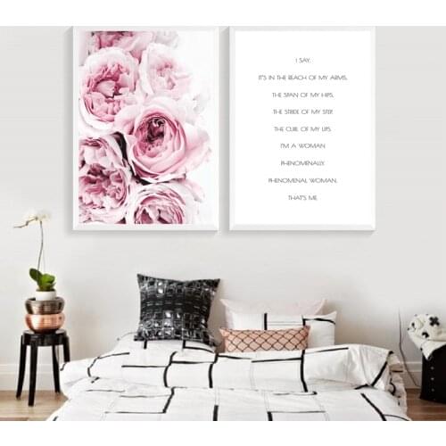 Maya Angelou Phenomenal Woman Quote Print Feminist Art Poster Womens Gift Inspirational Wall Art Canvas Painting Home Decor