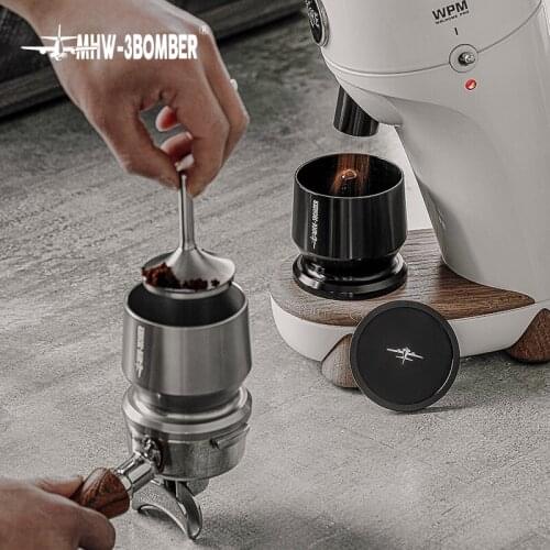 MHW-3BOMBER Coffee Dosing Funnel Cup Three-in-one Multifunctional WBC Grounds Al-Alloy Tamper Distributor Accessory Barista