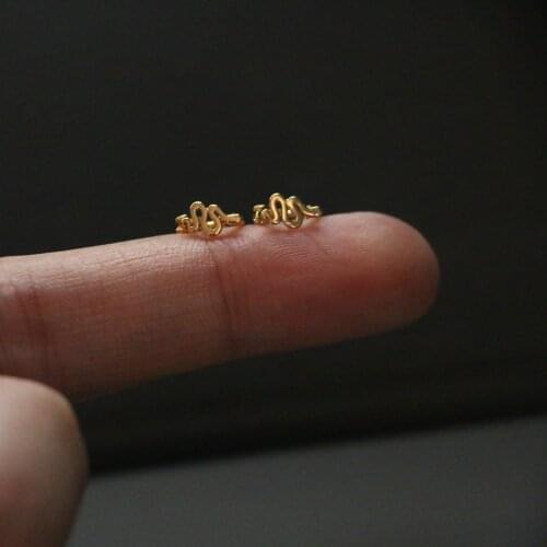 Cute Tiny Snake Shape Ear Cartilage Piercing Cuff Circle Hoop Classic Small Closed Round Copper Earring Jewelry