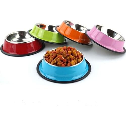 Stainless Steel Cat And Dog Bowl Anti-Overturning Cat Bowl Food Bowl Single Bowl Rice Bowl Pet Water Bowl Cat Bowl Dog Supplies