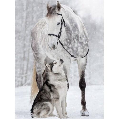 The Horse and Dog Jewel Cross Stitch Embroiodery Diamond Accessories Adult Crafts Full Drills Paint Diy Arts and Crsfts Kit