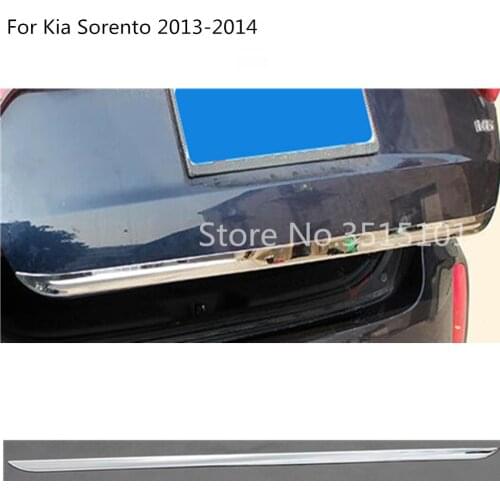 Car cover ABS Rear tail door bottom tailgate Trunk Lid Tail Gate trim molding hoods parts for Kia Sorento 2013 2014