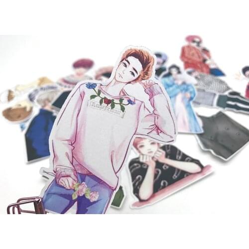 17pcs Creative cute kawaii self-made boys Luhan hand painted star man scrapbooking stickers/decorative /DIY craft photo albums