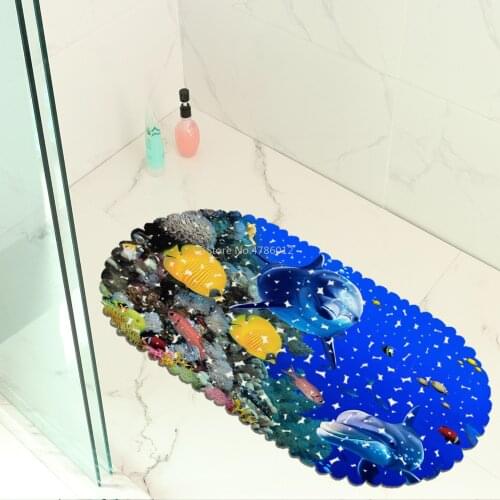 Underwater World Map Balcony Bathroom Mat Hydrophobic Non-slip Door Mat Swimming Pool Public Place Non-slip Mat