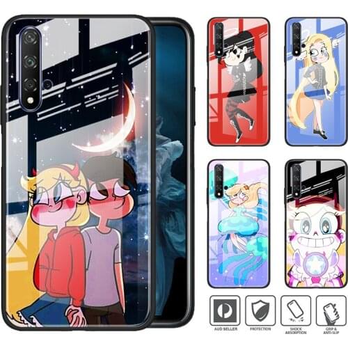 Tempered Glass Hot New Shell Luxury Cover Anime Cute Star Princess Marco For Honor 30 20 10 9X 8X Pro Plus Lite Phone Case