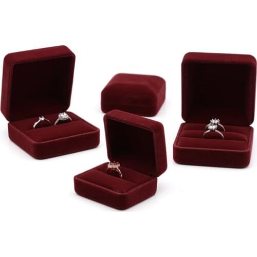 Luxury Red Color Designer Velvet Jewelry Ring Bracelet Necklace Box Organizer Bulk Travel Storage Bag Great Gift for Girls Women