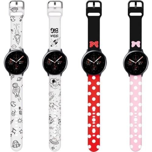 Printing Silicone 20mm/22mm Band For Samsung Galaxy watch 3 strap Active 2 45mm 41mm/46mm Gear S3 bracelet Huawei GT/2/2e pro