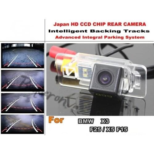 For BMW X3 F25 / X5 F15 Smart Tracks Chip Camera / HD CCD Intelligent Dynamic Parking Car Rear View Camera