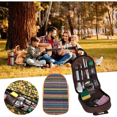 Outdoor Tableware Storage Bag Portable Kitchen Utensils Cookware Bag Travel Storage Bag Camping Picnic Bag Camping Tools