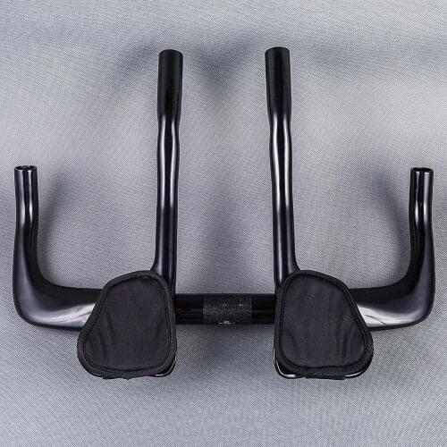 Carbon Fibre Bicycle TT Handlebar Bar Ends Bike Rest Put Bar Cycling Road Triathlon Aero Bars Carbon Glossy Black