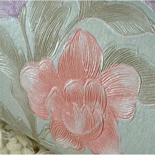 Wellyu Continental embossed idyllic flowers non-woven American living room bedroom wedding room TV background wallpaper