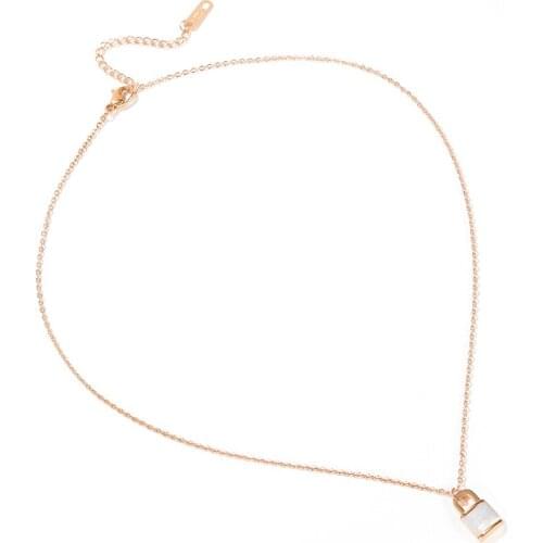 Yobest Padlock Pendant for Women Stainless Steel Necklace Street Candid Lady Jewelry 2020 New Fashion