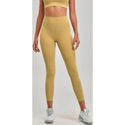 Womens Outer Wear Abdomen Elastic Sweat-Absorbent Yoga Sports Pants With Back Waist Pocket A2