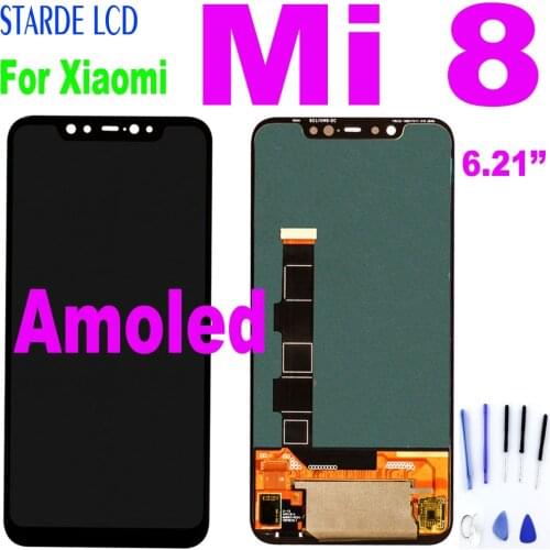 Amoled LCD For Xiaomi Mi 8 Mi8 LCD Display Touch Screen Replacement Digitizer Assembly For Xiaomi Mi 8 M1803E1A LCD Screen