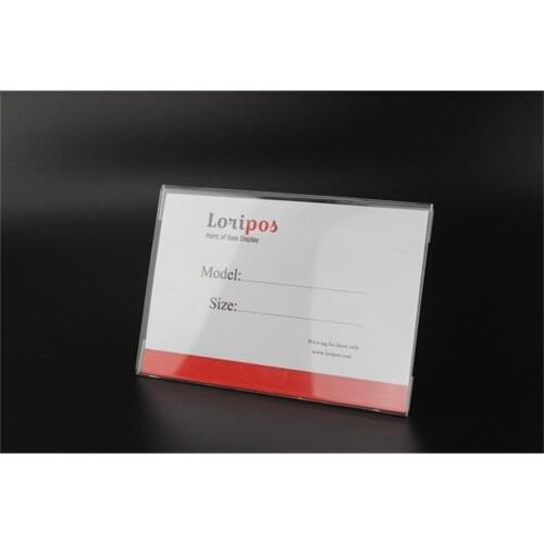 100*70mm thickness 2m 50 pcs acrylic Supermarket shelf adhesive price label holder sticky flat tag sign ticket holder frame