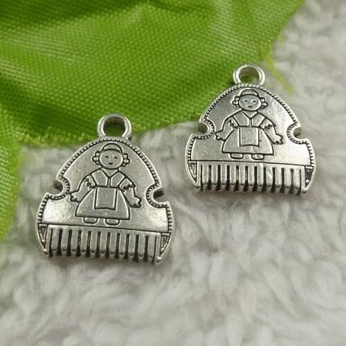 200 pieces antique silver child charms 17x15x2mm #4437