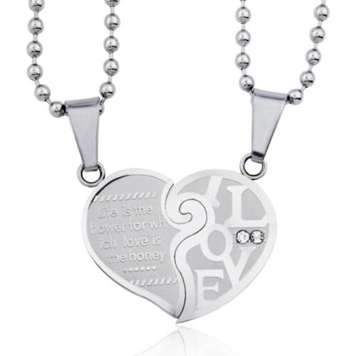 2019 new arrival Fashion heart necklaces pendants stainless steel high quality love pendant necklace jewelry for men and women