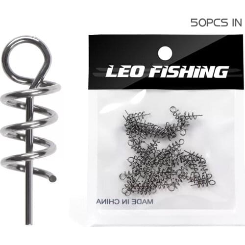 50pcs/lot Soft Bait Spring Lock Pin Crank Hook Stainless Steel Fishing Swivel Connector Snap Fixed Pins Fishing Accessories Hook