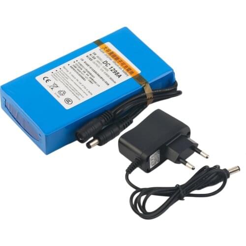 Protable DC 12V 9800mAh Battery Rechargeable 12.6v Polymer Li-ion Battery Pack for CCTV Camera LED Street Light Standby Power