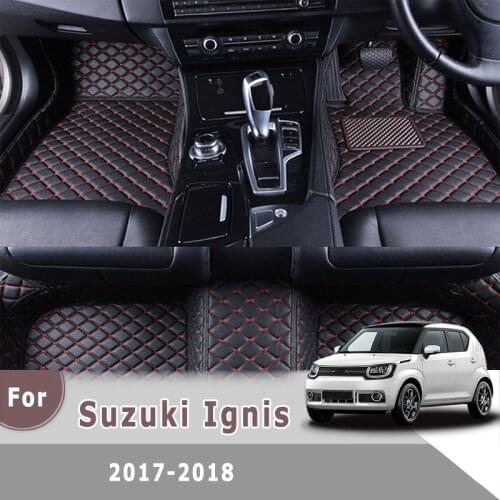 RHD Custom Car Floor Mats Carpets For Suzuki Ignis 2018 2017 Leather Car Styling Rugs Auto Interiors Accessories Foot Pads Cover