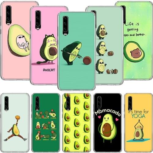 Cartoon Fruit Avocado Phone Case For Huawei P30 P40 P20 P10 Mate 20 10 30 Lite Pro P Smart Z Plus Printing Cover Coque Shell